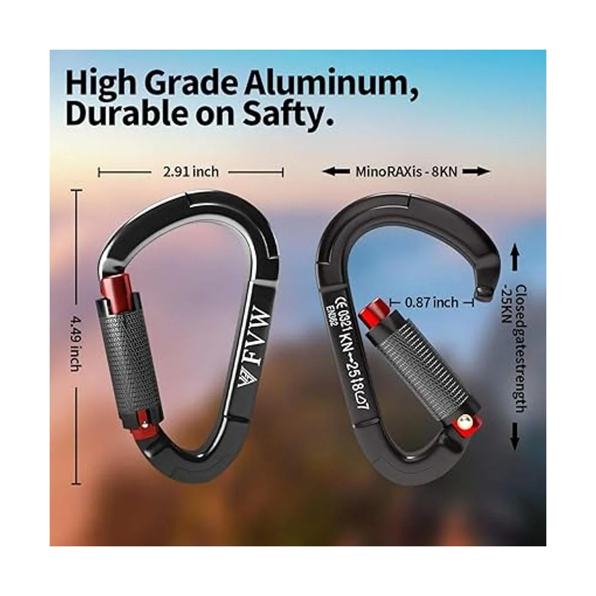 FVW Mosquetón de escalada en roca con bloqueo automático_2