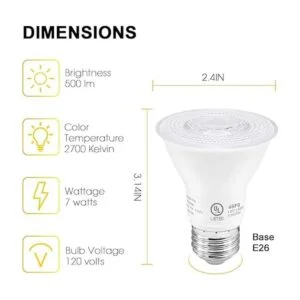 PAR20 Bombillas LED con certificación UL bombilla_2