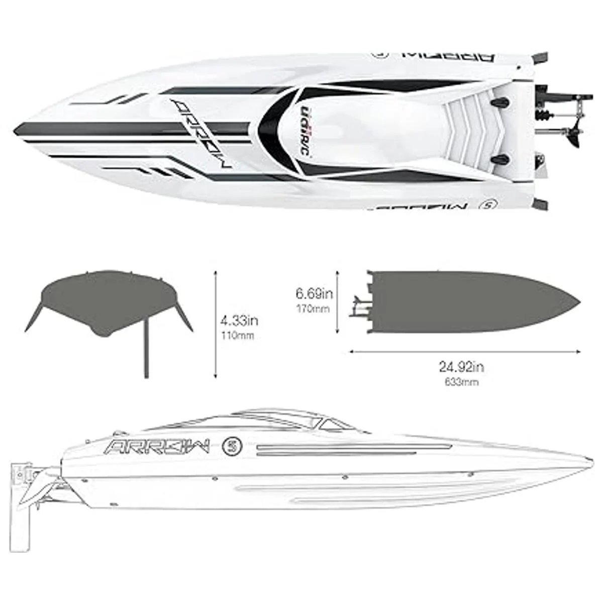 Cheerwing RC sin escobillas de 30 MPH barco de alta_4