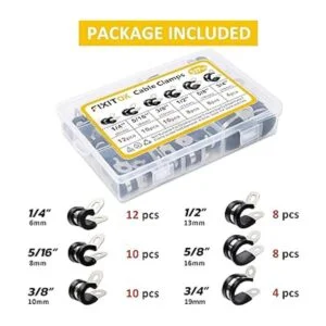 Fixitok Juego de 52 abrazaderas de goma de acero_2