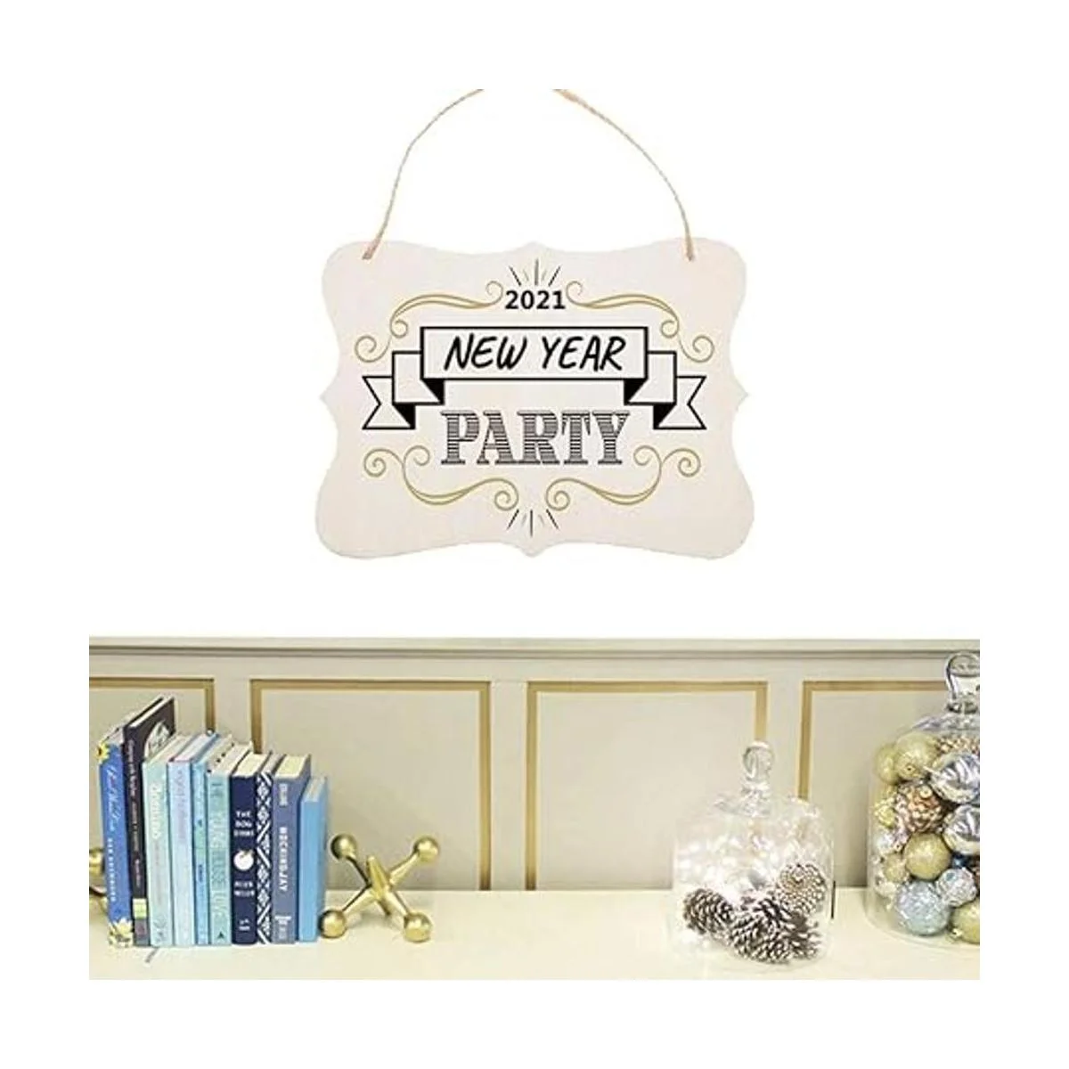 Janou 3 letreros de madera sin terminar para colgar en