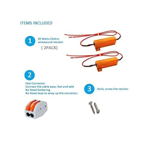 2 unidades 50 W 25 Ohm Resistencia de alambre enrollado_3