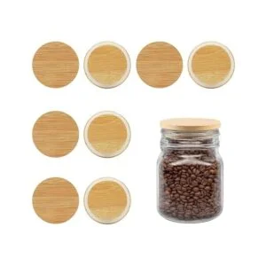 Picowe Paquete de 8 tapas de bambú para tarros de