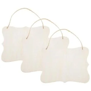 Janou 3 letreros de madera sin terminar para colgar en