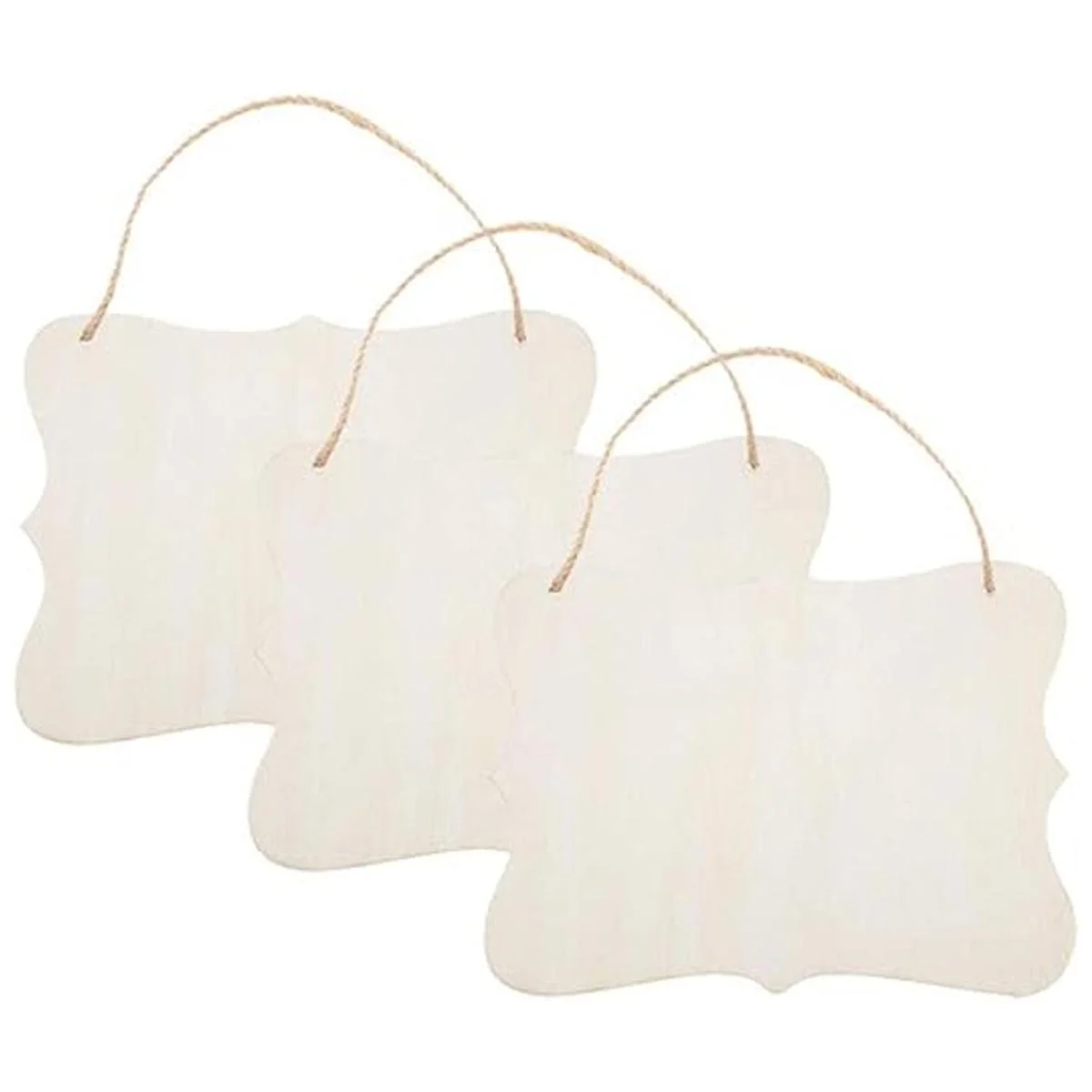 Janou 3 letreros de madera sin terminar para colgar en