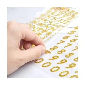 Pegatinas para letras 8 hojas con purpurina y letras del