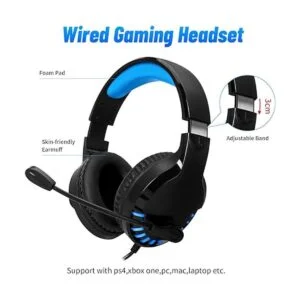 Teclado para juegos y auriculares con micrófono Combo USB