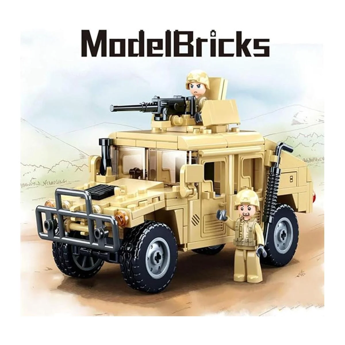 Octopbrik Juguete de construcción de vehículos militares_4