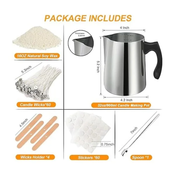 Kit de fabricación de velas incluye olla de vertido para_2