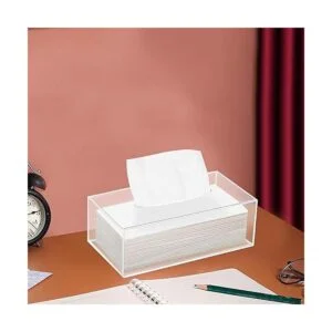 Phineoly Caja de pañuelos acrílicos transparentes soporte