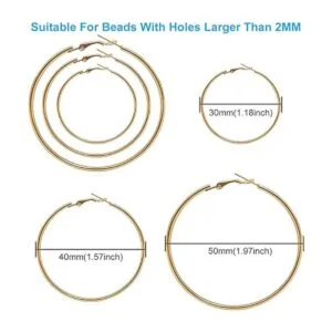 60 aretes de aro con cuentas Acero inoxidable_2