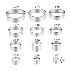 Juego de 12 cortadores de galletas redondos de acero