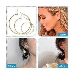 60 aretes de aro con cuentas Acero inoxidable_4