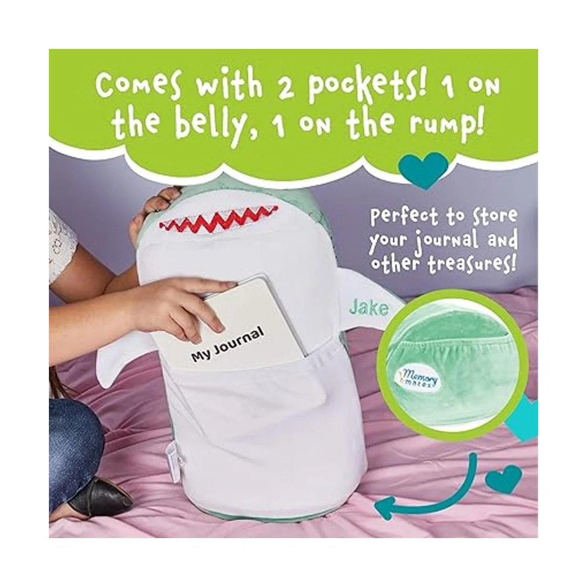 Jake The Shark Memory Mates Almohada de peluche de espuma_5