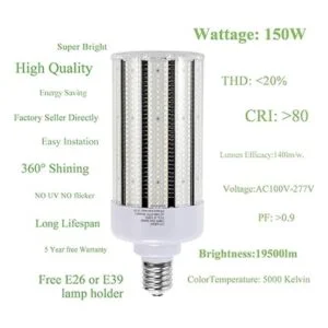 Bombilla LED de mazorca de maíz de 100 W reemplazo para