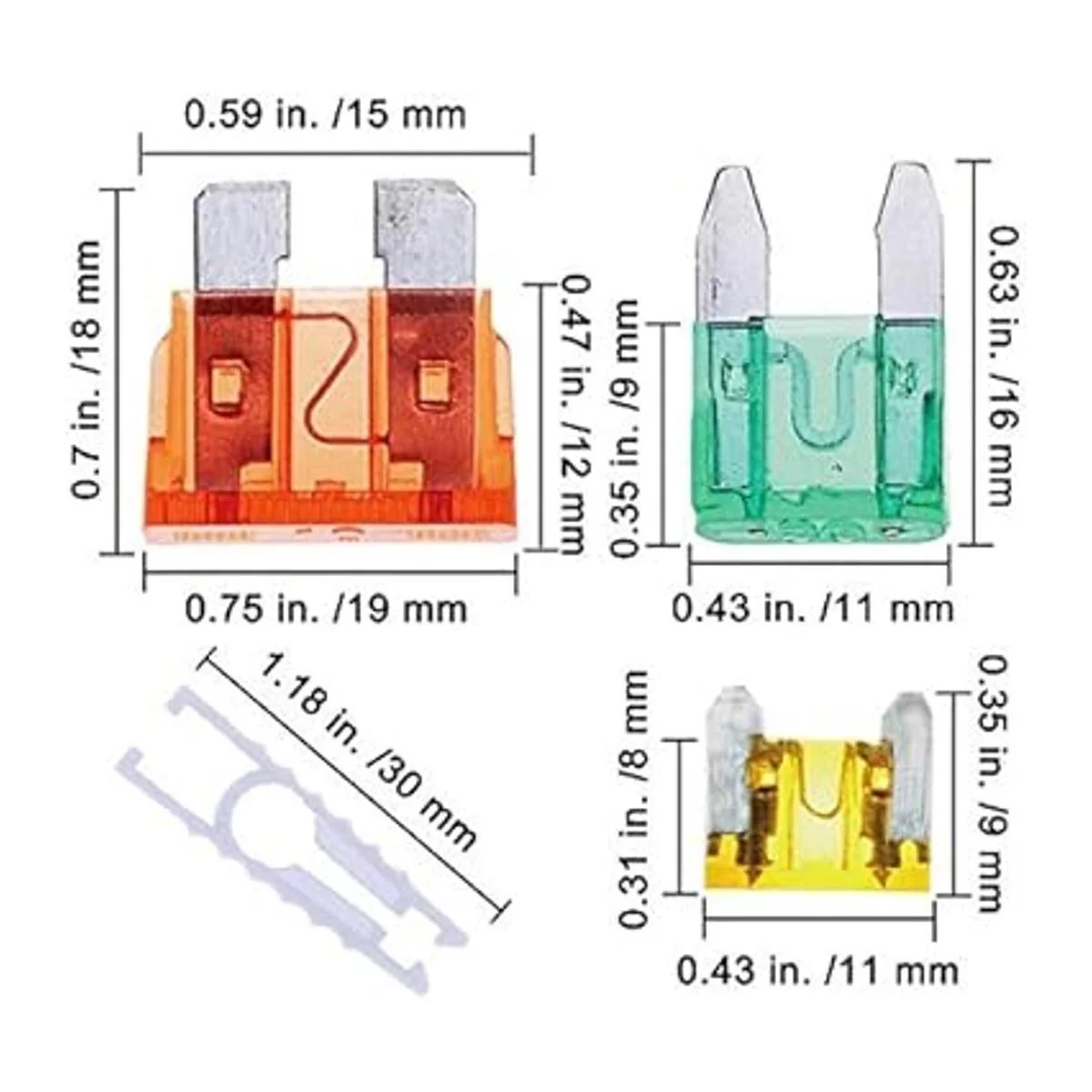 Juego de 340 fusibles de hoja de coche estándar y mini y_2