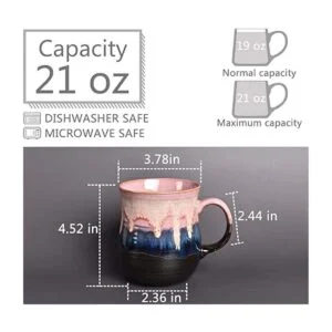 Bosmarlin Taza de café grande de cerámica taza de té_2