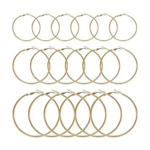 60 aretes de aro con cuentas Acero inoxidable_1