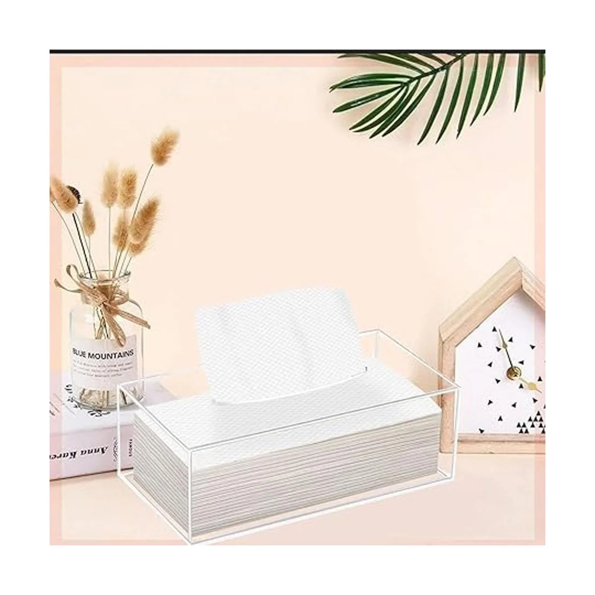 Phineoly Caja de pañuelos acrílicos transparentes soporte