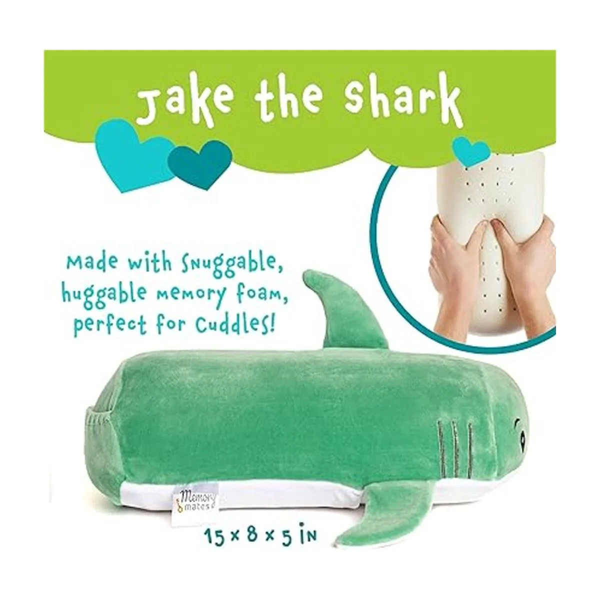 Jake The Shark Memory Mates Almohada de peluche de espuma_2