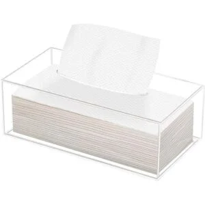 Phineoly Caja de pañuelos acrílicos transparentes soporte