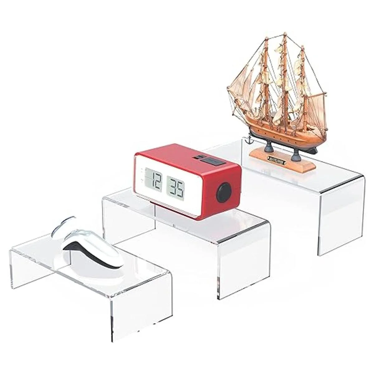 Jusalpha Juego de 3 elevadores de acrílico grandes de 10_3