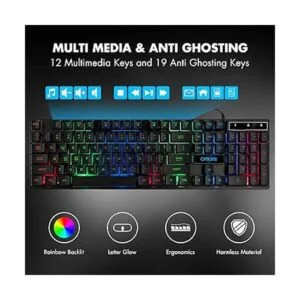 CHONCHOW Paquete de auriculares con teclado LED para