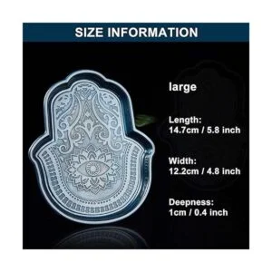 Juego de 2 moldes de mano Hamsa de resina silicona para_2