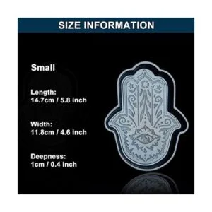 Juego de 2 moldes de mano Hamsa de resina silicona para_3