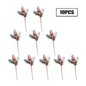 FUTERLY 10 Pcs Christmas Berries Pine Cones for DIY