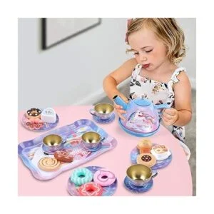Juego de 27 piezas de fiesta de té para niños para niñas_2