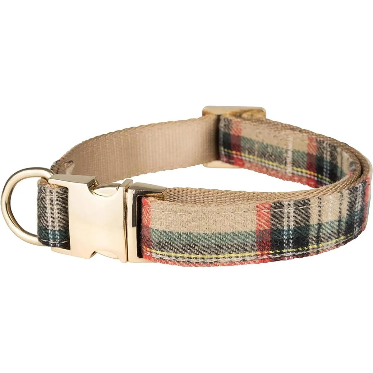 Juego de collar y correa para perro escoceses de tartán