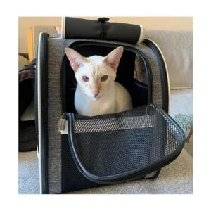 Texsens Mochila de transporte para mascotas con persiana_5