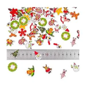 240 botones de madera de Navidad coloridos botones de