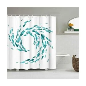 RnnJoile Juego de cortinas de ducha con diseño de peces de_6