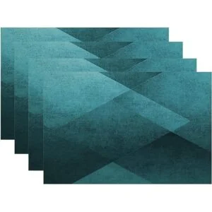 Batmerry Teal Blue Black Placemats Blue Vintage_1