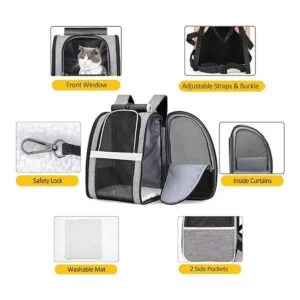 Texsens Mochila de transporte para mascotas con persiana_4