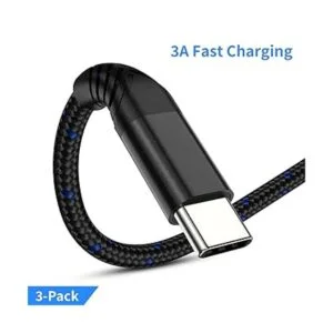 1ft Short USB C Cable Fast Charge 3 Pack Durable USB A to_2