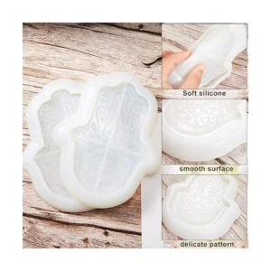 Juego de 2 moldes de mano Hamsa de resina silicona para_4