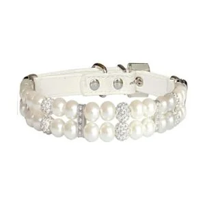 KUDES Collares de perlas para perros y gatos con diamantes