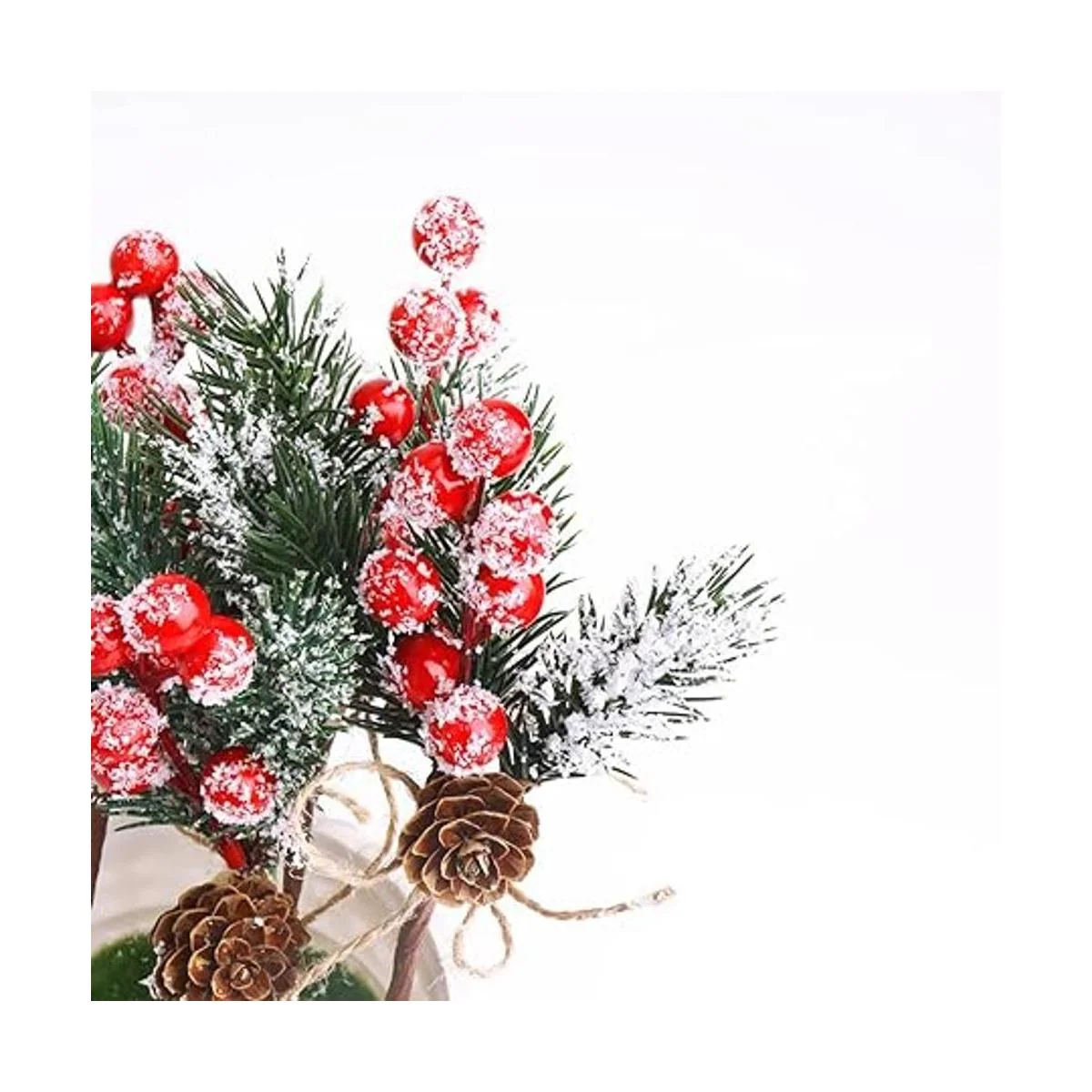FUTERLY 10 Pcs Christmas Berries Pine Cones for DIY