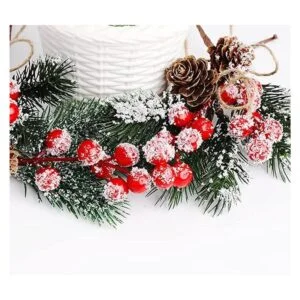 FUTERLY 10 Pcs Christmas Berries Pine Cones for DIY