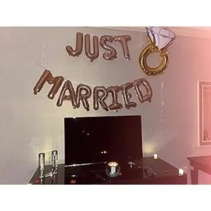 LaVenty Juego de 12 globos recién casados para fiesta de_5