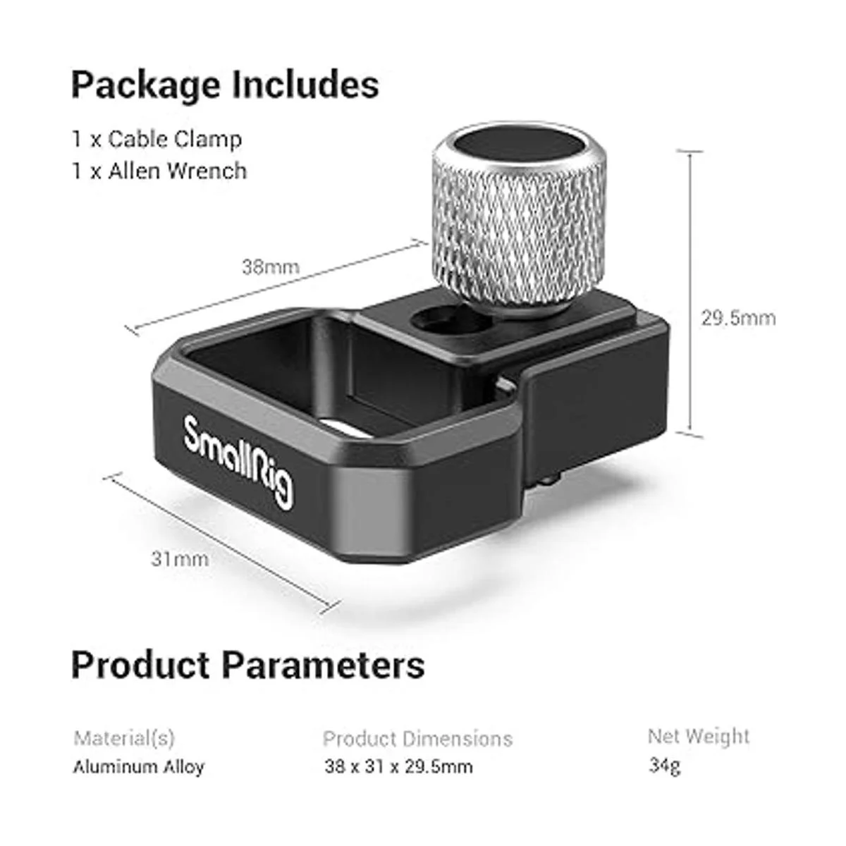 SMALLRIG Abrazadera de cable HDMI para cámara Sony A7S_3