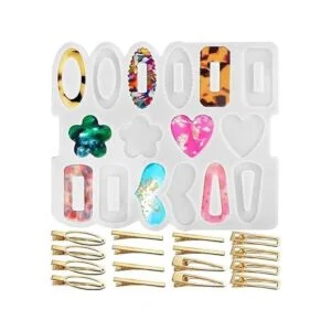 LotFancy Moldes de resina epoxi clip para el pelo moldes