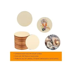 Coopay 120 círculos de madera de 2 pulgadas rebanadas de