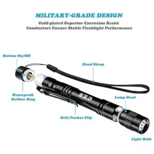 CZS Linterna LED de 1000 lúmenes funciona con pilas_2