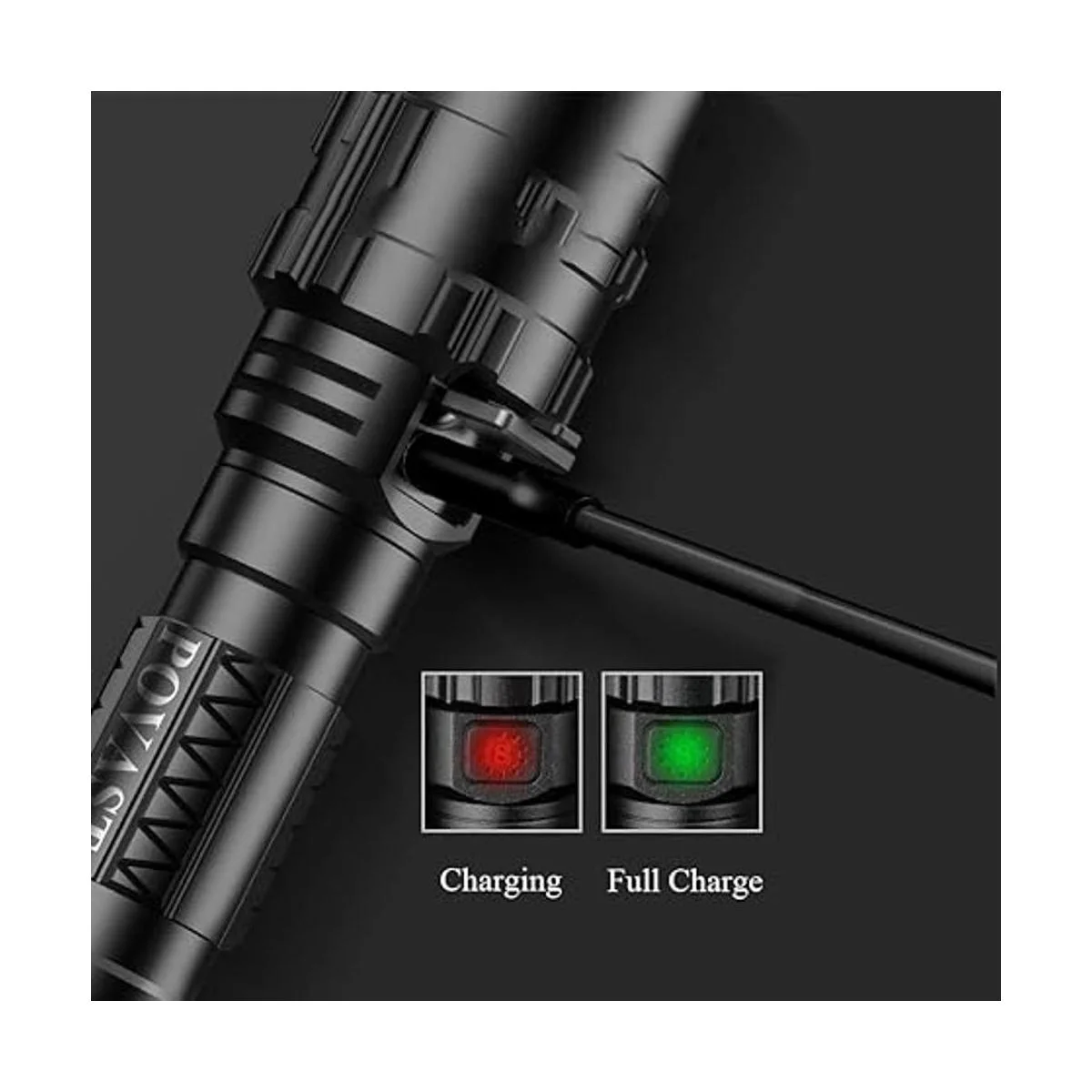 POVAST PVL2 Linterna LED recargable con luz verde_2