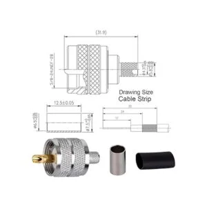 Paquete de 5 adaptadores de conector coaxial UHF PL259_4