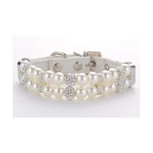 KUDES Collares de perlas para perros y gatos con diamantes
